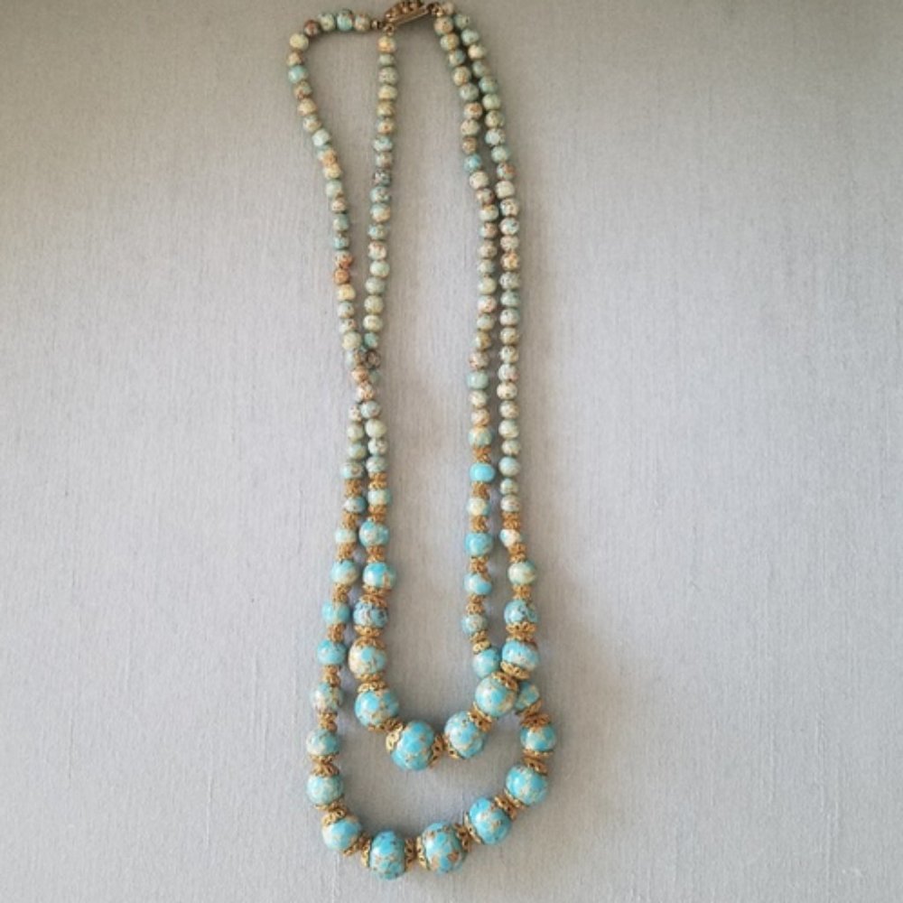 Vintage Natural Turquoise Stone Necklace